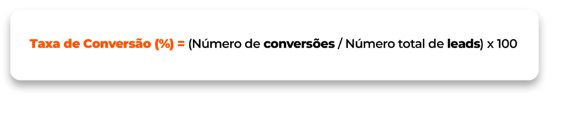 imagem com fórmula da taxa de conversão