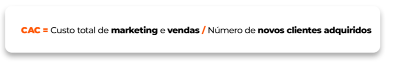 imagem mostrando a fórmula do CAC