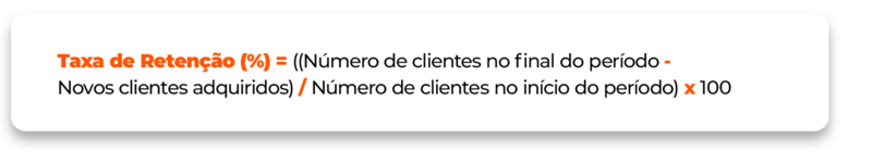 imagem mostrando a fórmula da taxa de retenção