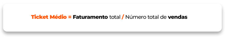 Imagem mostrando a fórmula do Ticket Médio